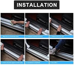 kaiweiqin 4Pcs Car Door Sill Scuff Plate Cover for