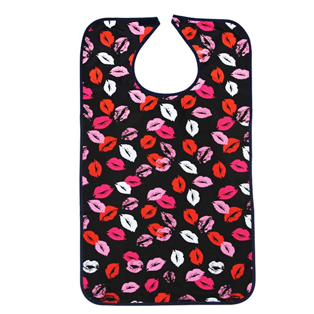 CENPEK Colorful Waterproof Adult Bibs - Reusable Dining Clothing Protectors with Crumb Catcher, Decorative Washable Bibs for Adult Women Elderly Patient Disability