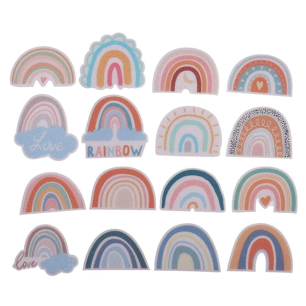 Risedot 16 PCS Rainbow Calm Stickers, for Anxiety Sensory Stress Anxiety Relief Items, Rainbow Style Tactile Rough Textured Calming Stickers