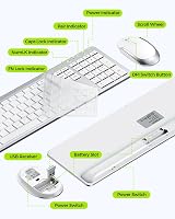 Seenda SK38 Wireless Keyboard and Mouse Set UK Layout Full Size USB 2.4G White view 9