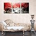 ModeArt Waterfall Wall Art Artwork Oil Painting For Living Room Modern Deer Playing Under The Red Woods Canvas Printed Paintings for Home Wall Decorations …