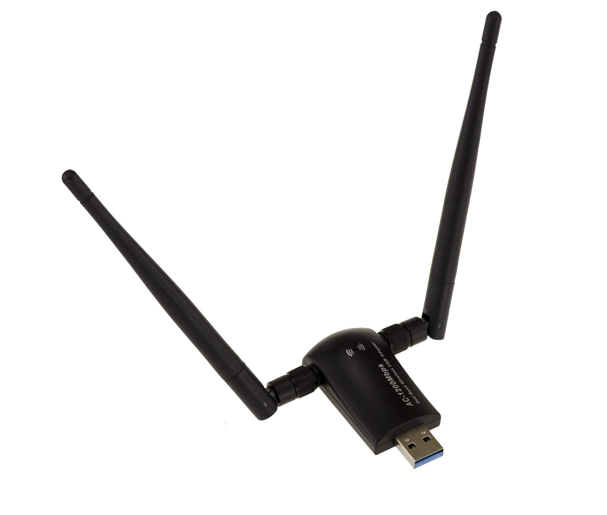 KALEA-INFORMATIQUE USB 3.0 WIFI 1200AC DUAL BAND 2.4GHz and 5.8GHz. IEEE802.11 a b g n a c compatible, supplied with two 5dBi antennas.