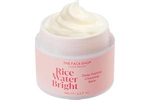 The Face Shop Rice Water Bright Cleansing Balm, Removes Makeup & SPF, 4-in-1 Makeup Remover, for All Skin Types, Korean Rice Extract, Lavender Oil, 100ml / 3.3 fl. oz.
