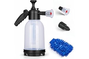 RIMBERRY 0.5 Gal Hand Pump Foam Sprayer, 68 oz Car Wash Foam Sprayer, Foaming Pump Sprayer with Two Adjustable Nozzles, Microfiber Wash Mitt, Ideal for Home Cleaning, Car Detailing, Garden Watering
