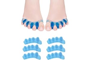 Gel Toe Separator, 6 PCS Bunion Corrector,Toe Straightener, Toe Spacers, New Material, Hammer Toe Straightener for Relaxing T