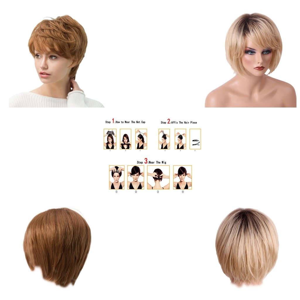 B07bsgb8tn フルウィッグ かつら ボブ ふわふわ ファッション キャップ付き レディース 本物人間の髪 コスプレ 仮装 パーティー ２セット Homyl コスプレ小物小道具 ブランド雑貨総合 Swedags Se