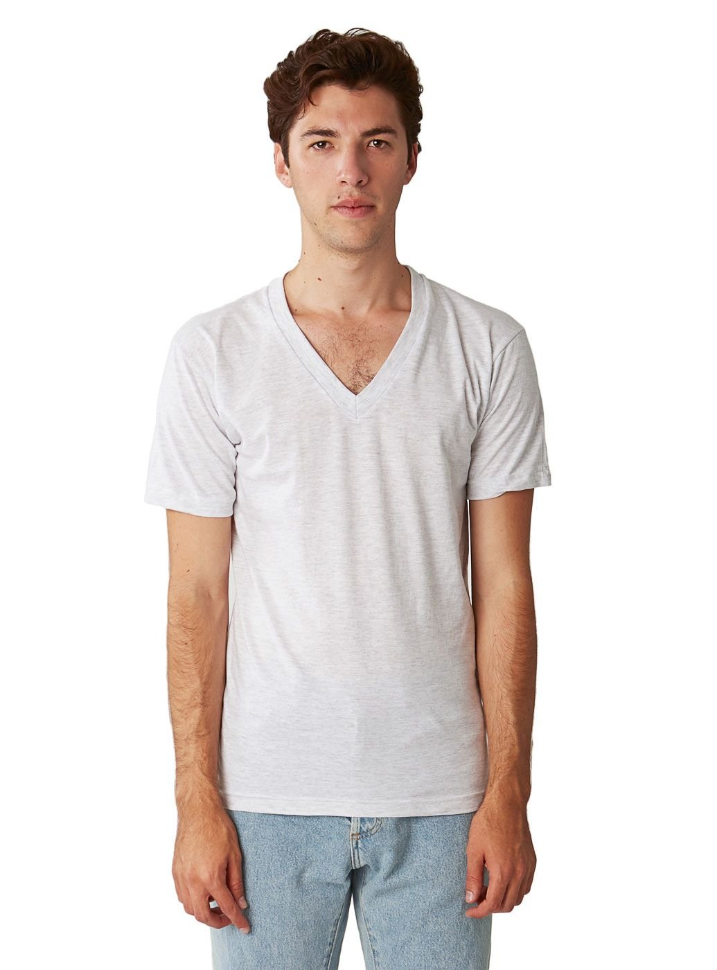 American ApparelMen's Unisex Fine Jersey Short-Sleeve V-Neck