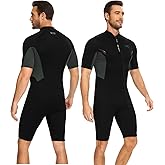 Seaskin Shorty Wetsuits for Mens Womens 2mm Front Zip Diving Suits