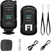 Wireless Flash Trigger Transmitter and Receiver Set with 3.5mm PC Receiver | Wireless Remote Speedlite Trigger for Flash Units with Universal Hot Shoe for Canon, for Nikon,for Fuji,for Sony
