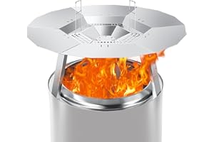 JOQEPY Heat Deflector for Solo Stove Bonfire, 19.5" Heat Deflector for Fire Pit Enhance Warmth and Comfort for Your Fire Pit, 304 Stainless Steel with Carrying Handle & 3 Legs Accessory