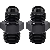 EVIL ENERGY 6AN Male to 5/8 x 18 Inverted Flare Thread Fitting Adapter 2Pcs | 9/16 x 18 UNF, 1500 PSI, 6061-T6 Aluminum, 37&deg; Flare Seal, Black