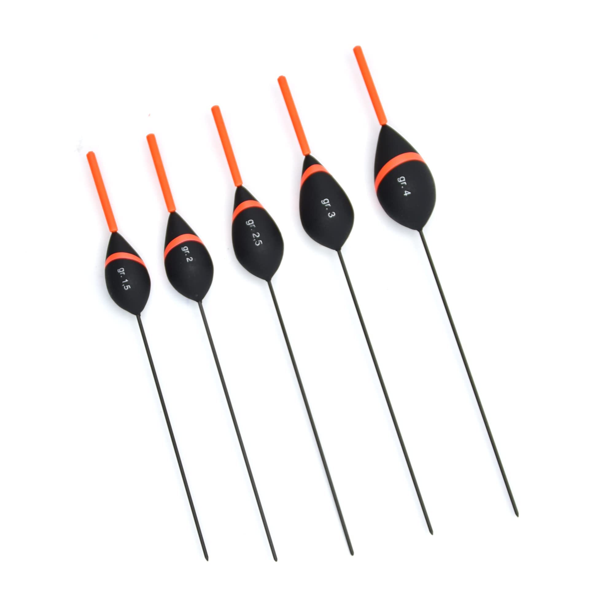 Sbirulino® Set of 5 fishing floats model TX – TF in eva with inner thread and hose included in the kit. Special competition. (ORANGE TF)