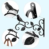 Lanjue Black Steel Hanging Basket Bracket with Screws Outdoor Wall Mount view 4