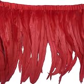 Aazon.co: Sowder Rooster Hackle Feather Fringe Tri 10-12inch in Width Pack of 1 Yard(Orange