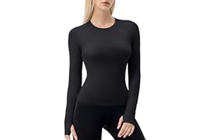 Clilopoal Women's Sun Shirts UPF 50+ SPF Long Sleeve Workout Tops Lightweight Slim Fit Dry Cooling Sports Top with Thumbhole