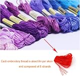 AUERVO Embroidery Floss 50 Skeins Pack 8m 6-Strand Threads with Bobbins Needles view 3