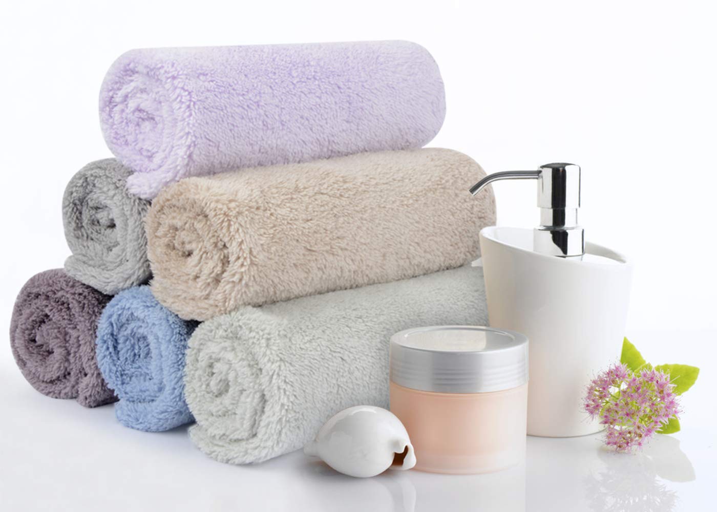 SUNLAND Microfiber Face Cloth Makeup Remover Cloth Reusable Facial Cleansing Towel Ultra Soft Face Washcloth 11inchx 11inch 6 Pack: Beauty