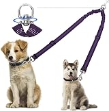 Kelivi Double Dog Lead Coupler No Tangle 360° Swivel Purple
