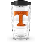 Tervis Made in USA Double Walled University of Tennessee Volunteers Insulated Tumbler Cup Keeps Drinks Cold & Hot, 10oz Wavy, Primary Logo