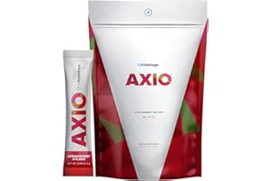 LIFEVANTAGE AXIO Regular Energy Drink Powder, Strawberry Splash, 30 Packets, Instant Energy Powder, Energy Supplement in a Drink Mix, w/B Vitamins, DMAE, L-Theanine, Quercetin, Green Tea & Pine Bark Extract
