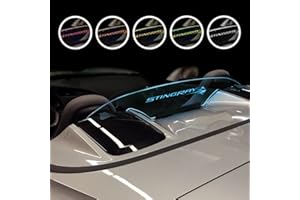 WINDRESTRICTOR Wind Restrictor LED Wind Deflector for 2014 - Present Chevrolet Corvette C7 Convertible with Blue Illuminated Laser Etched Stingray Logo Graphic