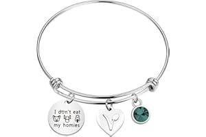 BAUNA Vegan Bracelet Vegetarian Jewelry I Don’t Eat My Homies Animal Rescue Lovers Vegetarianism Gift For Friends