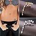 U7 Belly Rings 18K Gold Platinum Plated Sexy Beach Wear Navel Ring 14G Cubic Zirconia Dangle Leaf Flower Belly Button Rings for Women Girls