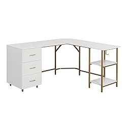 Techni Mobili L Shaped Desk - Two-Toned Computer