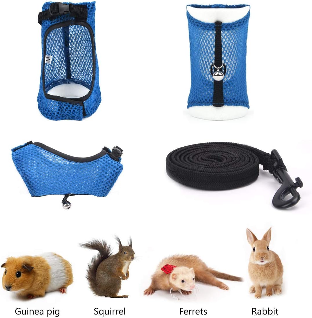 PERSUPER Small Animals Harness and Leash Adjustable Soft Mesh Small Pet