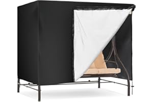 Skyrun Porch Swing Cover, Waterproof 420D Oxford Fabric, All-Weather Protection for Outdoor Swing, Hammock, Glider Chair 87x49x67 Inch