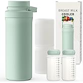 Xaproo 22oz Breast Milk Cooler Bottle, Breastmilk Cooler with 360° Cooling for 24 Hours, Portable Milk Chiller for Breastmilk with 2pcs Baby Bottles, Breast Milk Storage Bags for Baby, BPA-Free