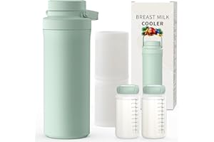 Xaproo 22oz Breast Milk Cooler Bottle, Breastmilk Cooler with 360° Cooling for 24 Hours, Portable Milk Chiller for Breastmilk with 2pcs Baby Bottles, Breast Milk Storage Bags for Baby, BPA-Free