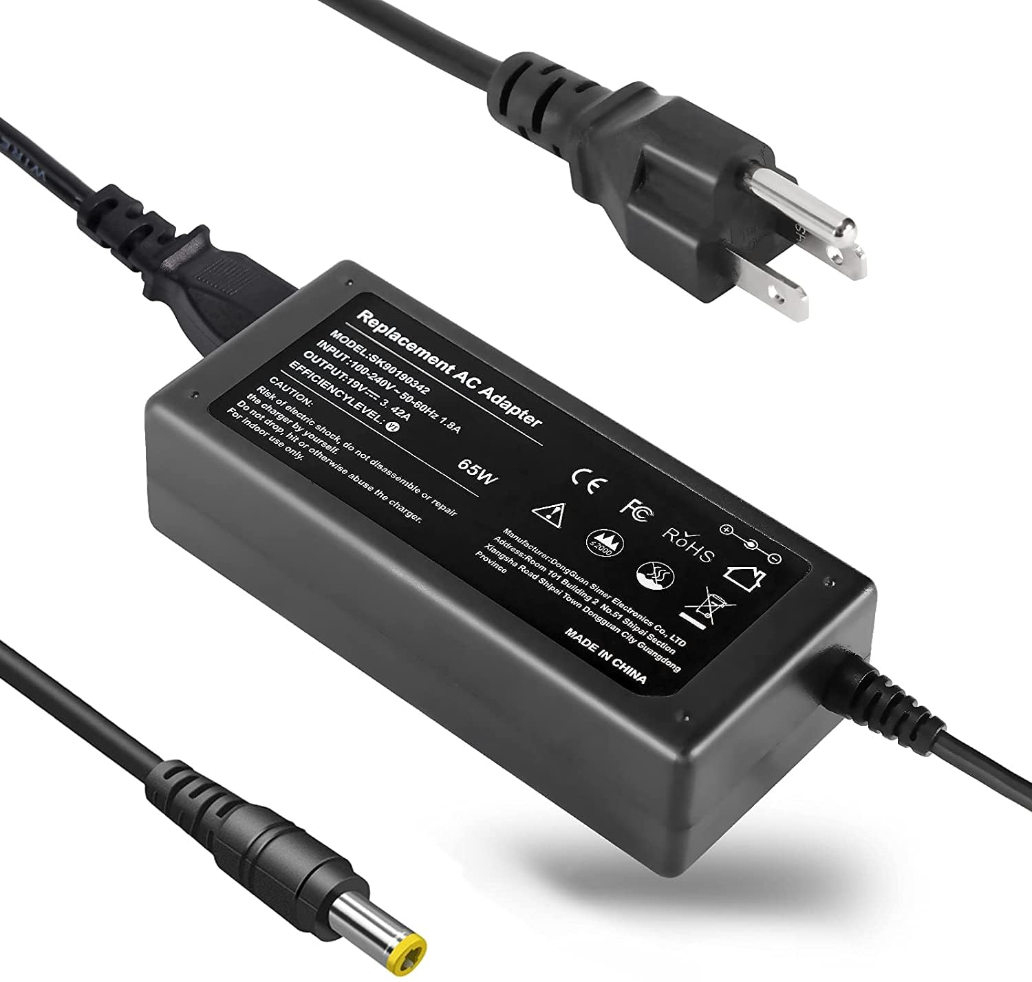Photo 1 of AC Adapter Power Cord for Acer Laptop Aspire 3 5 E5 F5 M5 V5, Acer Monitor S202HL S232HL R240HY H236HL G246HL G276HL G236HL S240HL S220HQL S271HL H226HQL G226HQL S241HL HN274H