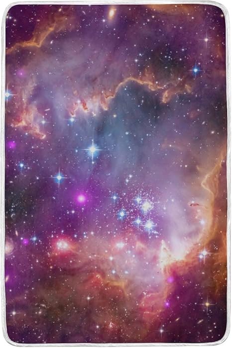 Amazon Luyisi ひざ掛け 宇宙柄 星空 パープル 二枚合わせ 厚手 ブランケット マイクロファイバー 吸湿発熱 ふわふわ 柔らかい 洗える ひざ掛け ハーフケット オンライン通販