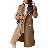 CHARTOU Women's Winter Jacket Double-Breasted Wool Blend Warm Long Trench Coat