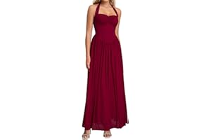 Parthea Halter Neck Corset Maxi Dress Elegant Backless Long Dress for Women Wedding Guest Party Evening Gowns