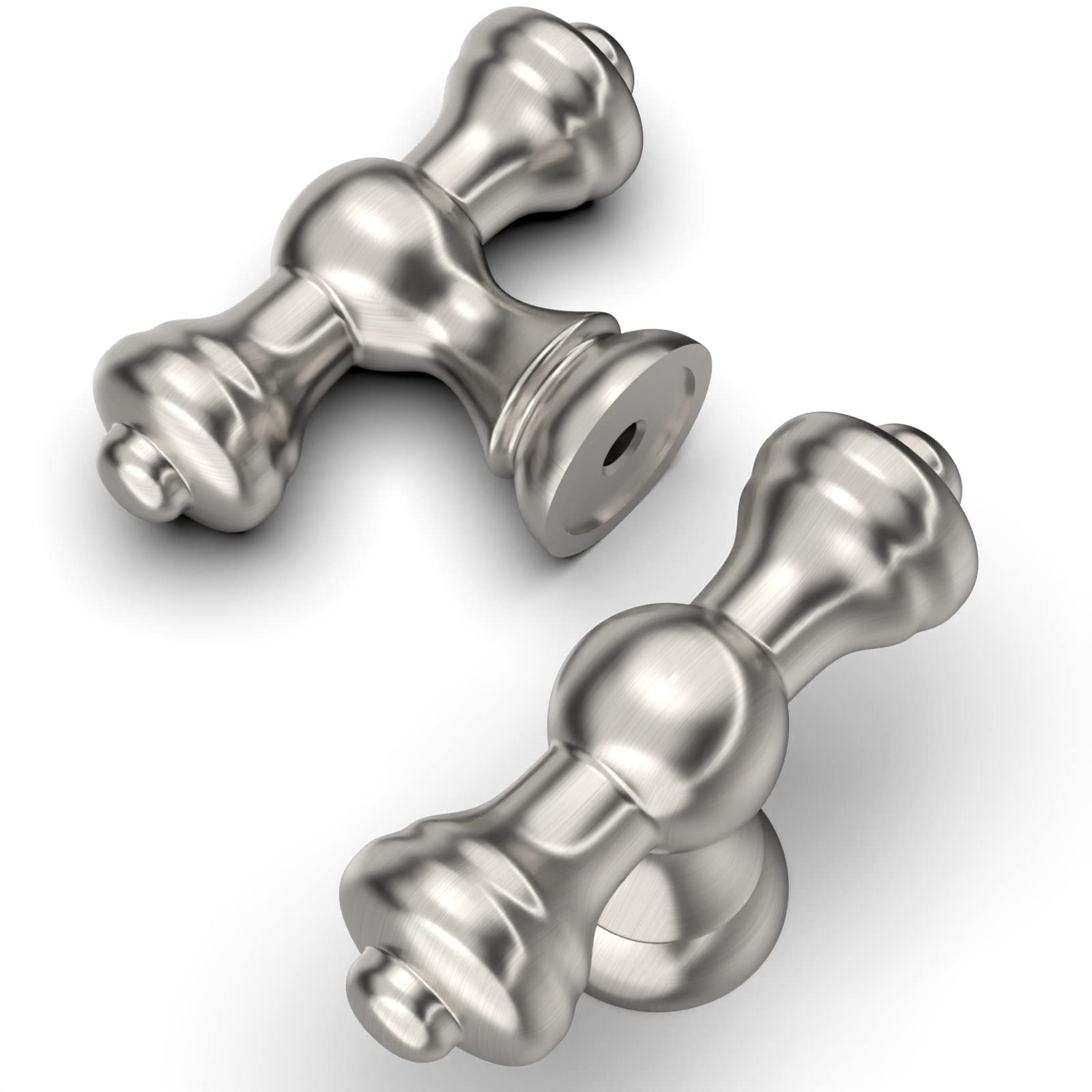 Amerdeco Pack of 6 Furniture Knobs, Brushed Nicke Bar Handle, Kitchen Fittings, Cupboard Knobs for Cupboard, Wardrobe, with One Screw UK0017 — image 1