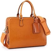 Kattee Genuine Leather Briefcase for Women, Large Capacity Laptop Bag | Genuine leather, spacious fits 14" laptop. Multiple pockets. Ideal for work, business travel