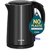 COSORI Stainless Steel Electric Kettle, 1500W Fast Boiling Water, Auto Shut-Off & Boil-Dry Protection, Cordless,1.5L Wide-Ope