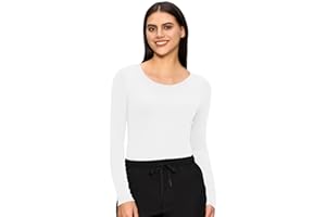 floralhue Underscrub Long Sleeve Women, Scrub Undershirts Crew Neck Comfort Tee with Ultra Soft Fabric
