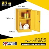 Safe Industrial COSHH Cabinet 1 Shelf 10L Metal Chemical Storage Hi-Vis Yellow view 2