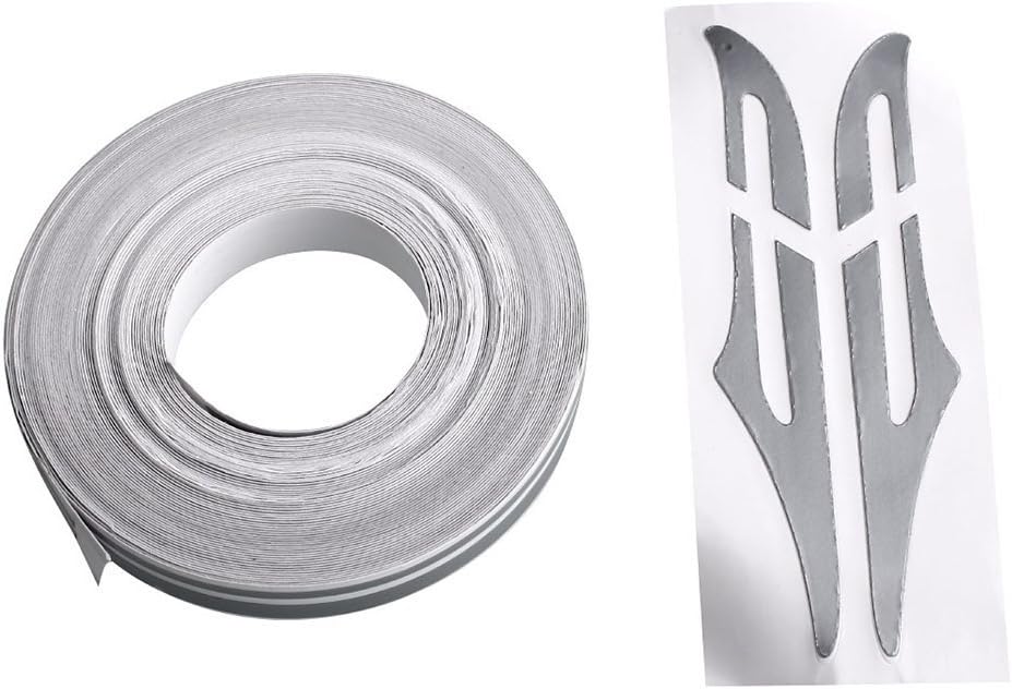VORCOOLPinstripe Tape Decal Steamline Pinstripetape for Cars (Sliver)