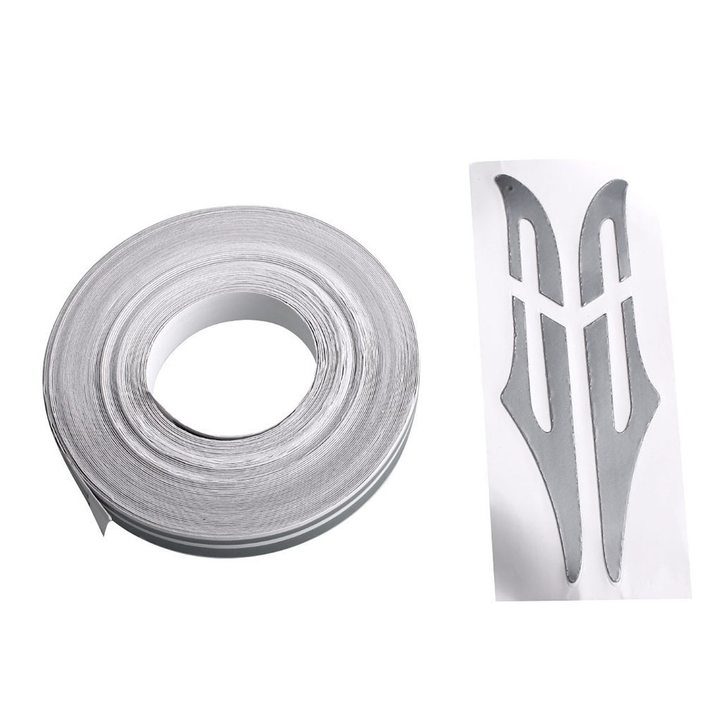 VORCOOLPinstripe Tape Decal Steamline Pinstripetape for Cars (Sliver)