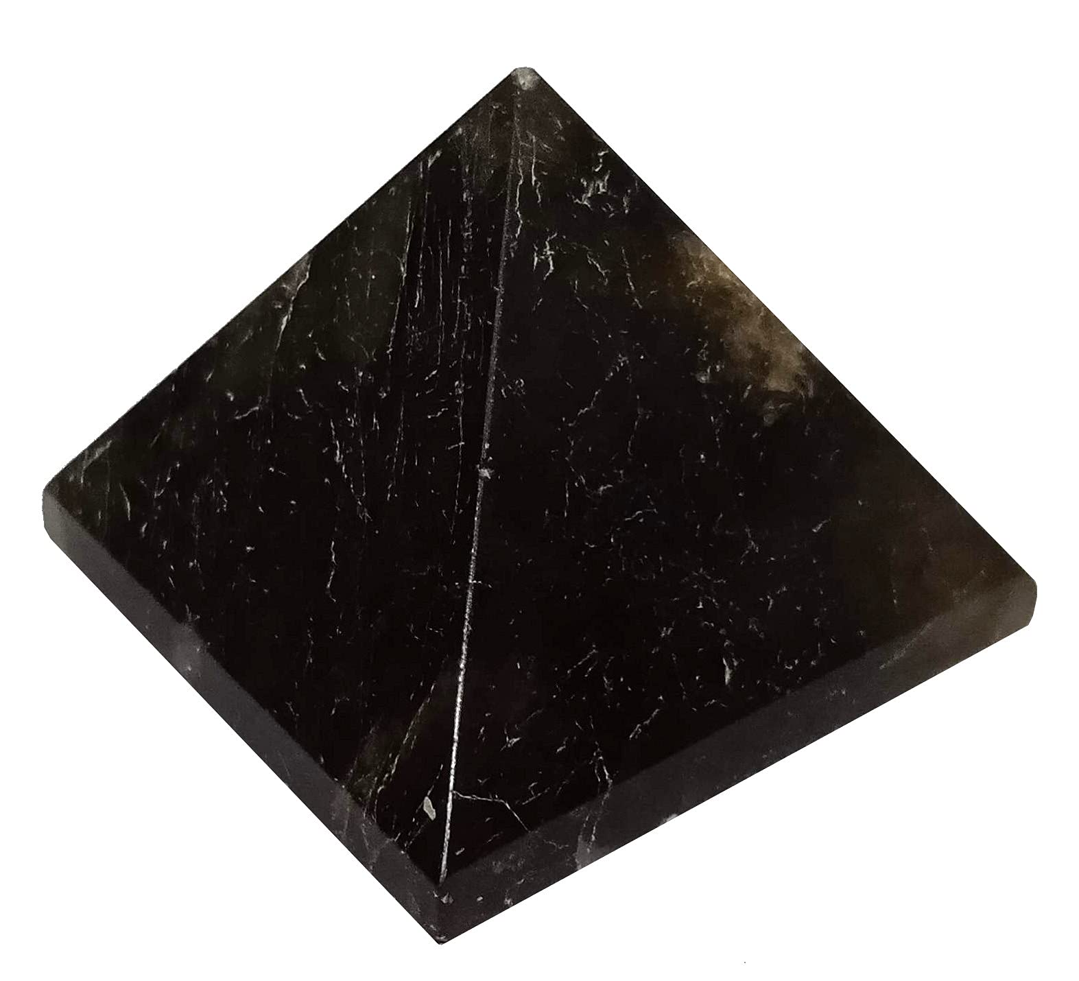 Purpledip Golden Pyrite Stone Pyramid: Reiki Healing Divine Spiritual Crystal (11932)