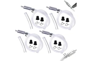 GENERIC 4 PCS Universal Brake Fluid Deflerator, Brake Bleed Hose, Brake System Bleeding Tools, Auto Motorcycle Clutch One-Way Check Valve Tube Deflation Tool Kit Hose with Metal Clamp (4 PCS)