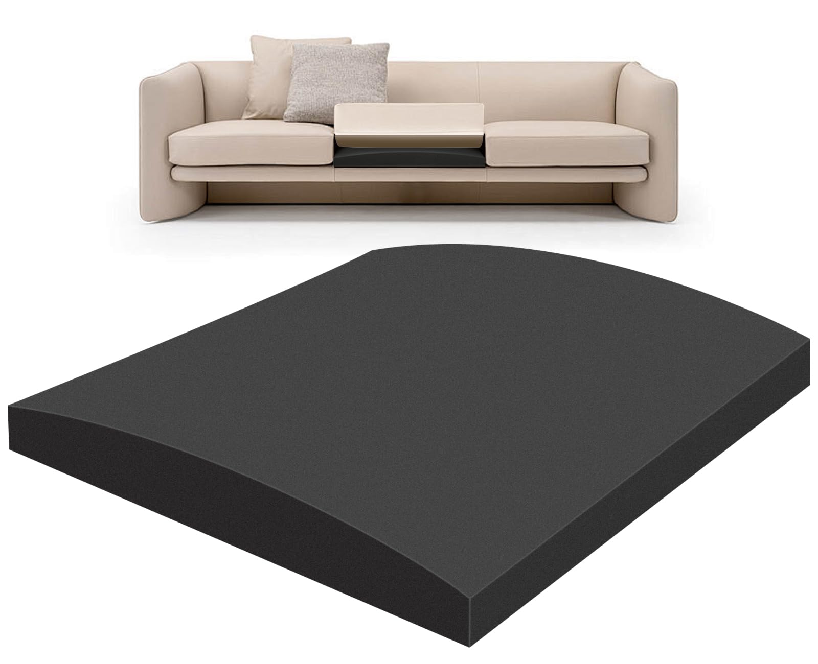 LIROPAU 50 x 50 x 8 cm Foam Cushion Couch Cushion Support, Sofa Repair Foam High Density Fo-am Couch Sofa Cush-ion Support Sag Repair Replacement for So-fa Cou-ch Loveseat Chair (1)