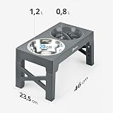Petace Elevated Dog Bowls for Large Dogs with 5 Heights Slow Feeder Stainless view 6