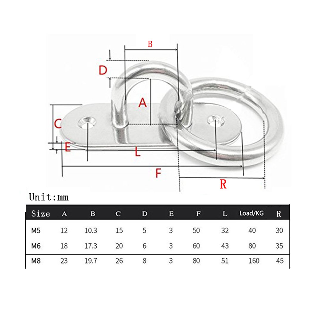 Sunload - Piastra Ad Occhiello, Ovale, Sottile, Con Anello, In Acciaio - Foto 3