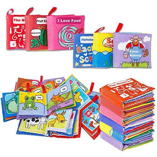 image for Acekid First Soft Book, Nontoxic Baby Cloth Books Early Education Toys