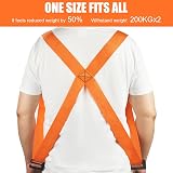 URAQT 2-Person Lifting Straps 2 Pcs Anti-Slip Orange 4.5cm 800 lbs Load view 6